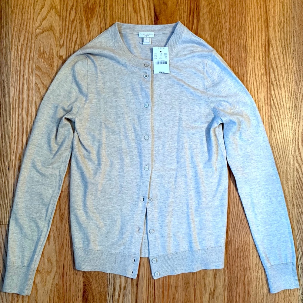 Jcrew xs tan cardigan NWT